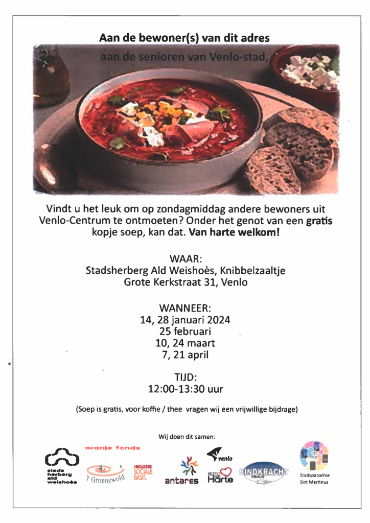 Kom op de soep Stichting 't Groenewold